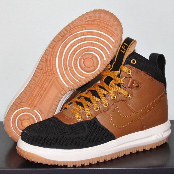 Nike Lunar Force 1 Duckboot Winterized Boots Mens 9 Ale Brown Black - Picture 1 of 6